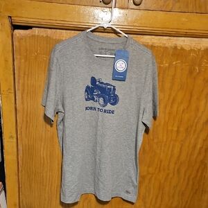 Gray 'Born to Ride' Life Is Good T-Shirt